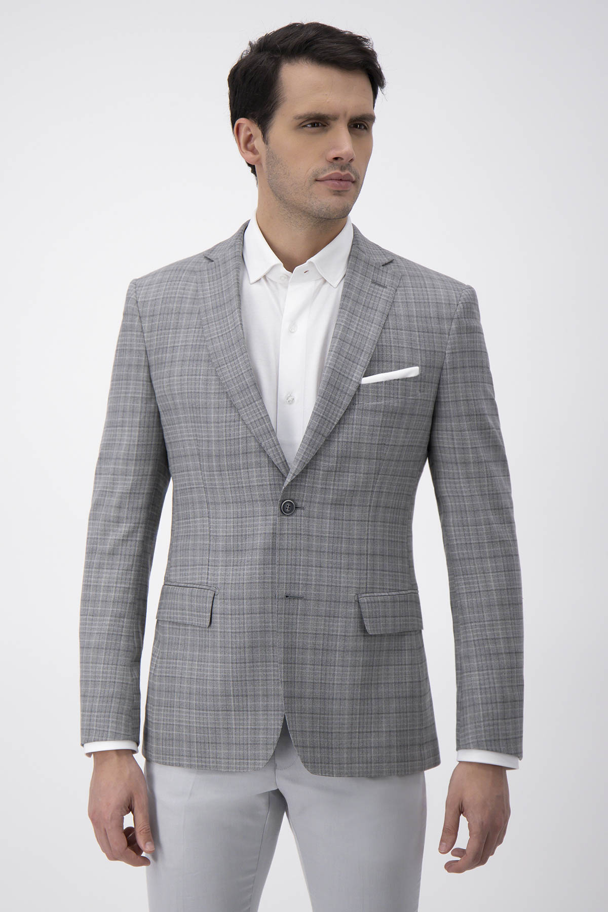 Saco Casual Calderoni Gris Slim Fit