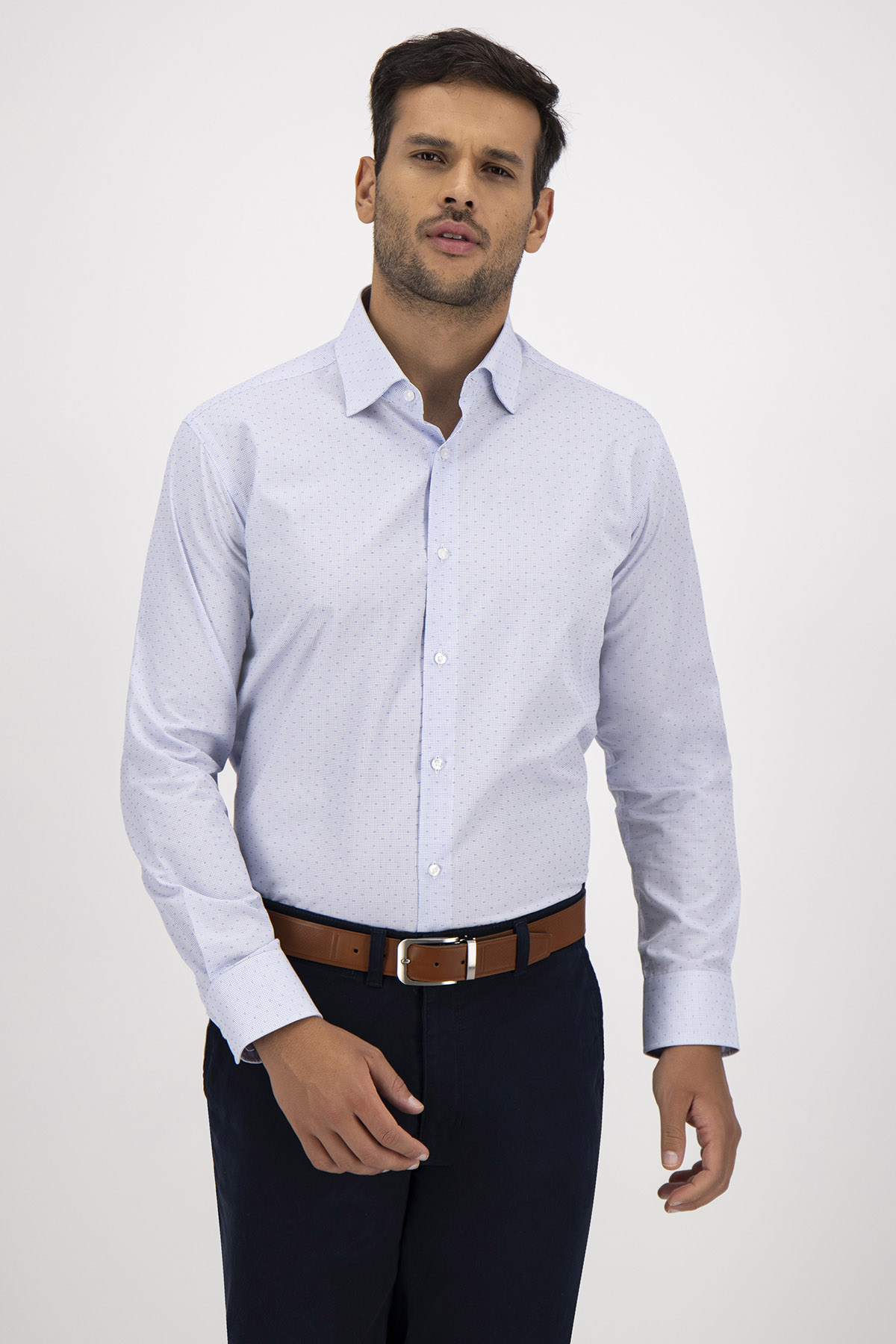 Camisa Vestir Roberts Easy Care Color Azul Claro Regular Fit