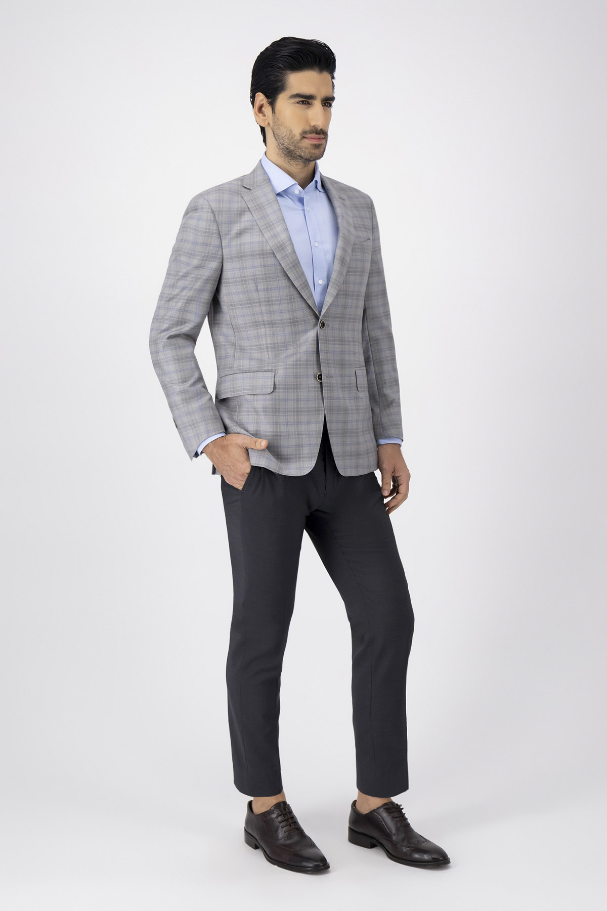 Pantalón Formal Slim Fit Gris Oxford