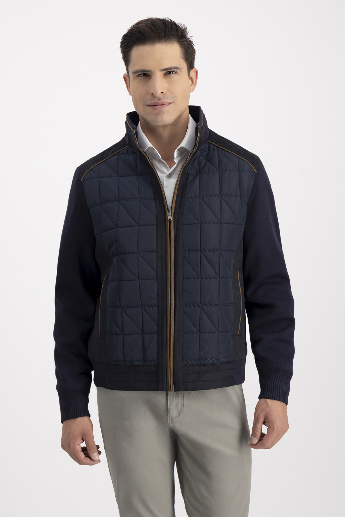 Chamarra KNIT JACKET Azul Acero Roberts Contemporary Fit