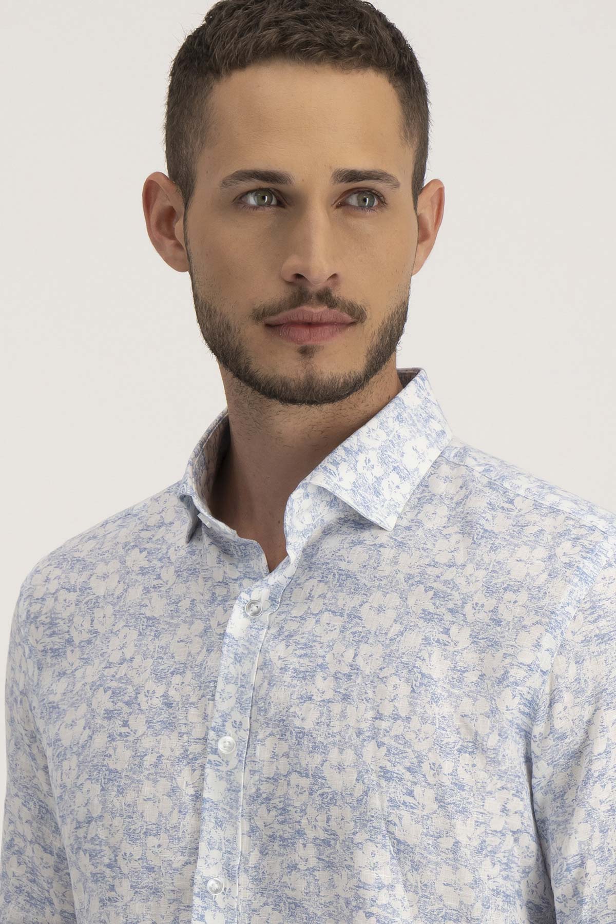 Camisa Casual Roberts Azul Claro Slim Fit